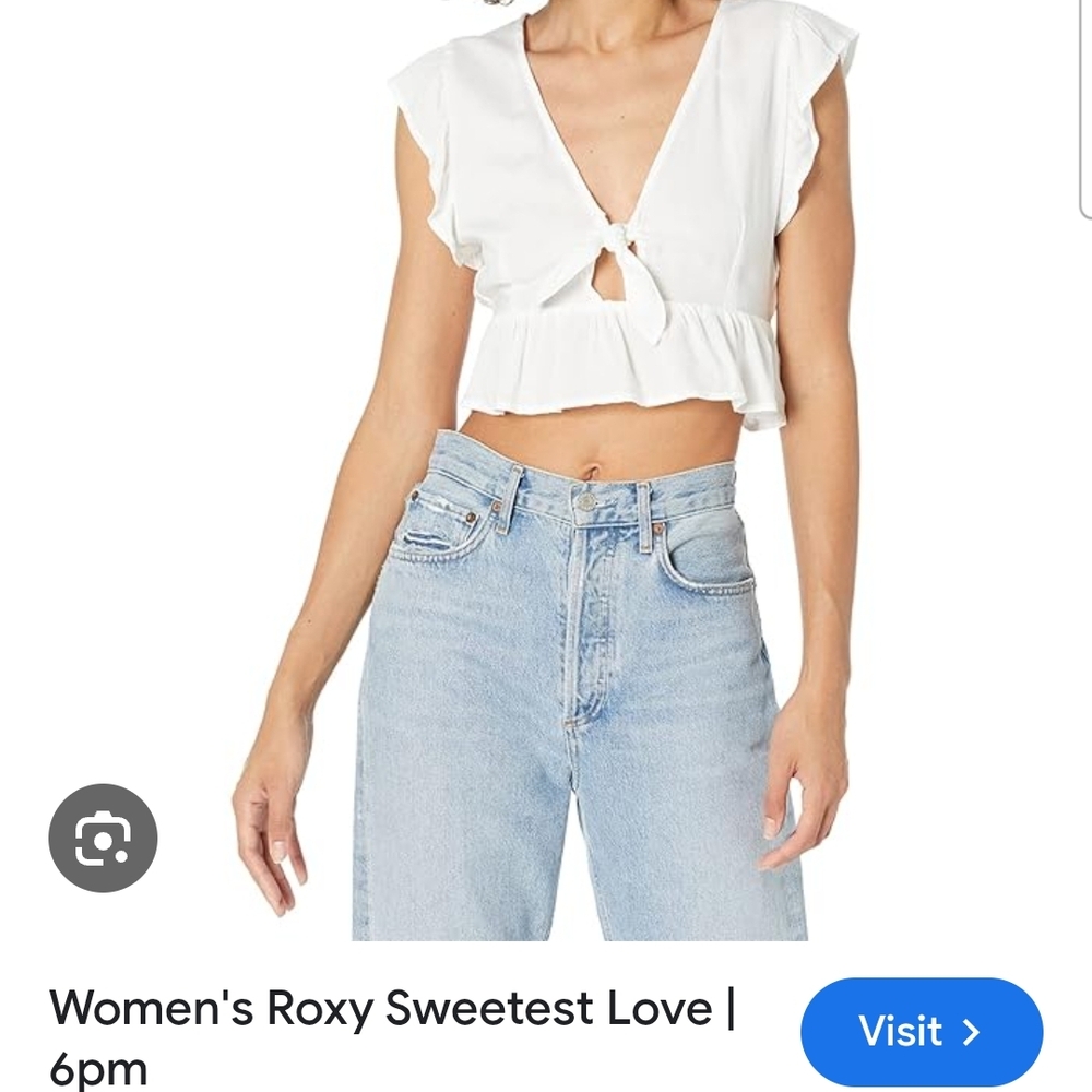 Roxy Women's White Ruffle Top